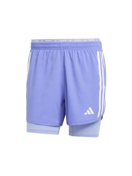 Scurt pantaloni Adidas cu dungi alergare violet