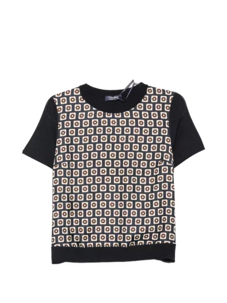 Scurt pulover 's Max Mara cu imagine cu imprimeu geometric albastru