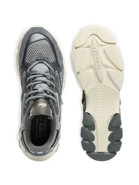 Sneakerși Lacoste cu șireturi din dantelă gri