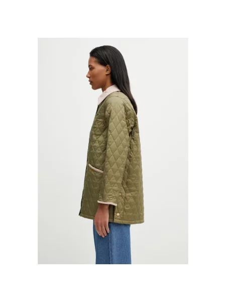Kurtka Barbour Icons Modern Liddesdale Quilted Jacket Bleached Olive/ Ancient/ Gardenia L zielona