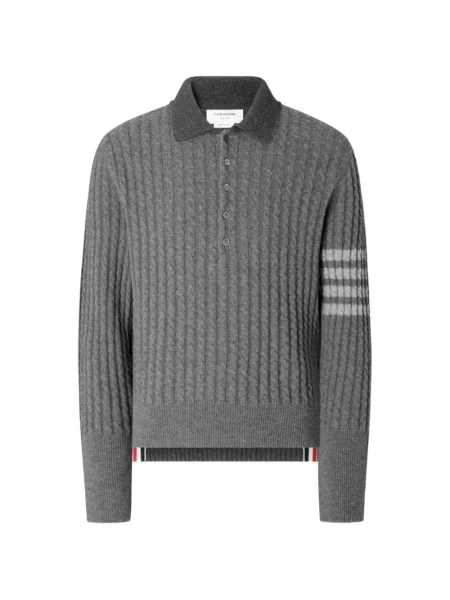 Tricou polo Thom Browne gri