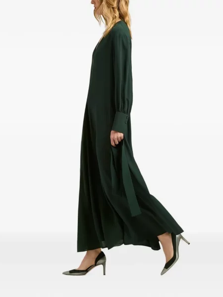 Cu centură rochie maxi Kiton de mătase verde