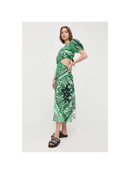Sukienka midi Red Valentino z nadrukiem czerwona