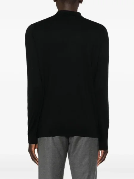 Tricou polo Alpha Studio tricotate negru