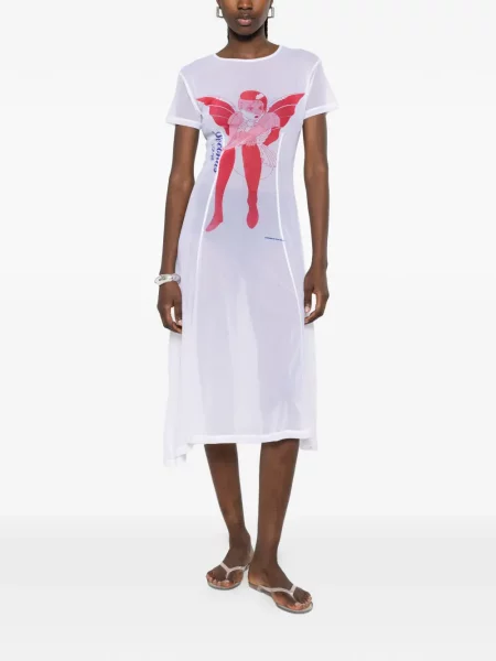Rochie midi Our Legacy cu imagine plasă alb