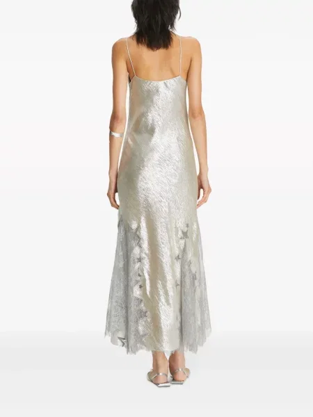 Rochie Tory Burch din dantelă de costum argintiu