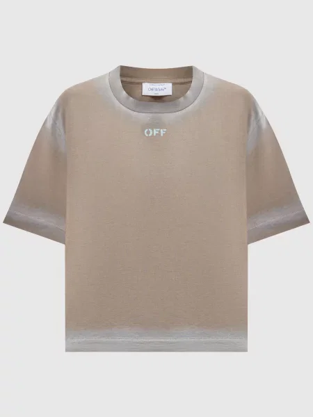 Укорочена футболка Spray з принтом логотипа Off-white коричнева