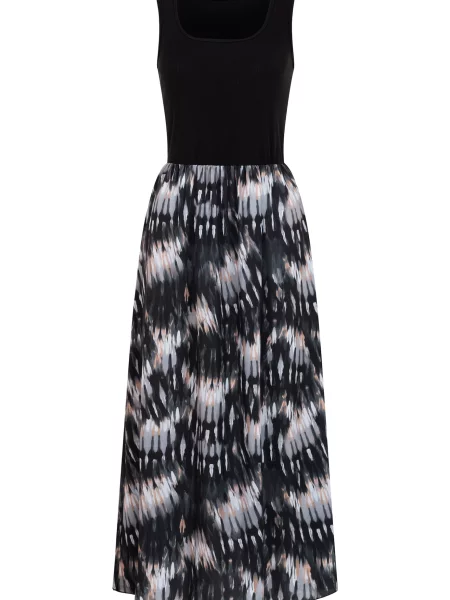 Rochie maro mokka / gri metalic / gri fumuriu negru