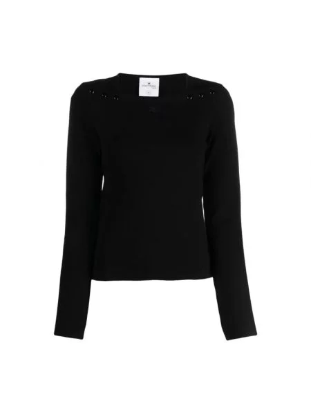 Dzianinowa bluza Courreges czarna