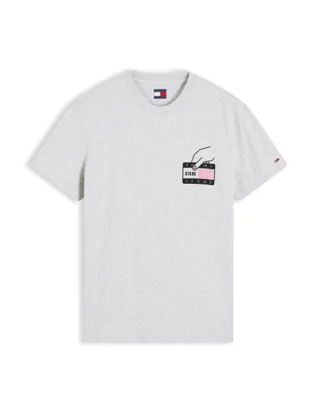 Tommy Jeans Tricou galben / gri deschis / roz pal negru