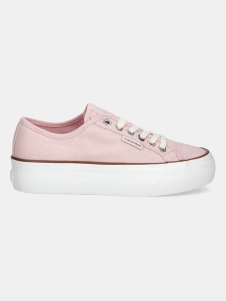 Calvin Klein Jeans tenisówki VULC FLATFORM CTN LOGO TAG różowy