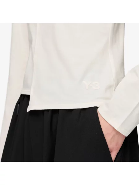 Tricou Fitted Long Sleeve Tee Chalk White S alb