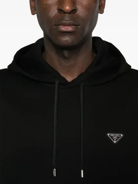 Суичър с качулка Prada черно