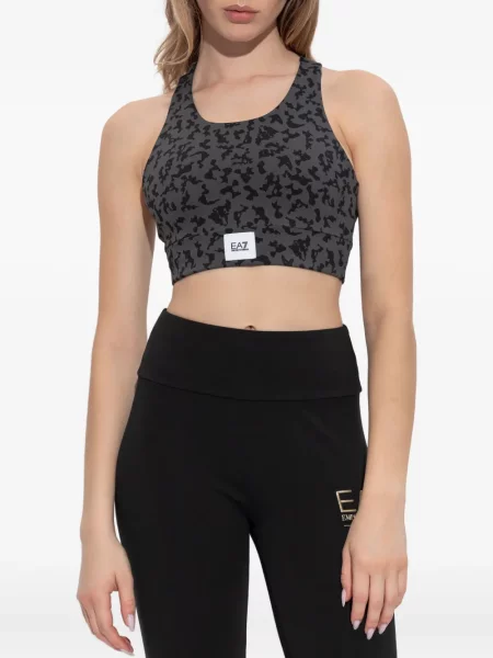 Top Ea7 Emporio Armani cu imagine cu model leopard gri