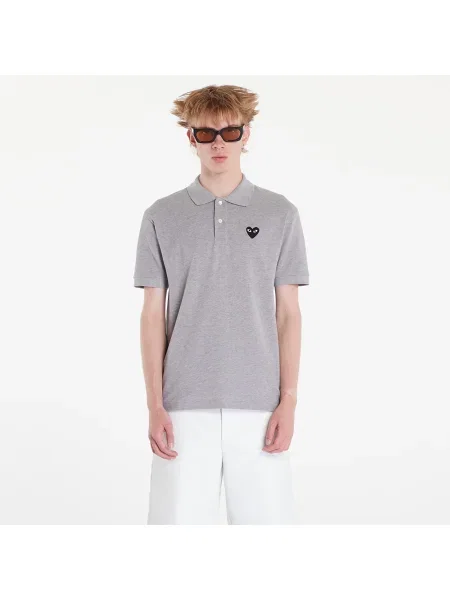 T-shirt Comme des Garçons PLAY Emblem Knit Short Sleeve Tee UNISEX Grey XXL szara