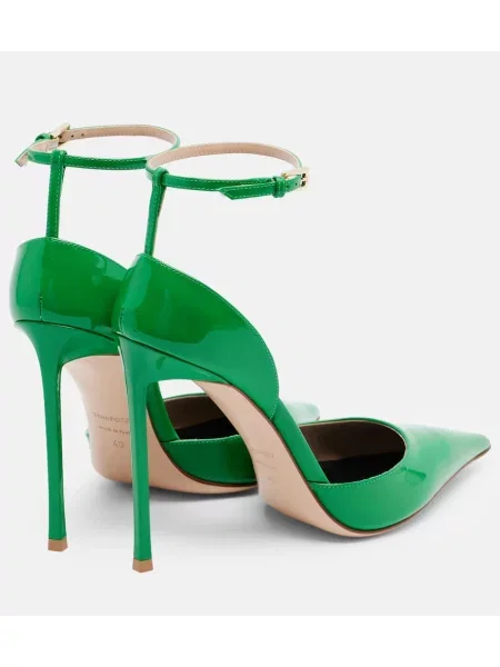 Pantofi cu toc Tom Ford din piele de lac verde