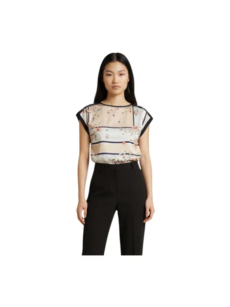 Bluzka Liu Jo w kwiatki z krótkim rękawem