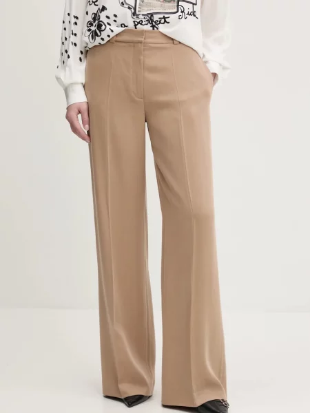 HUGO pantaloni femei lat high waist bej