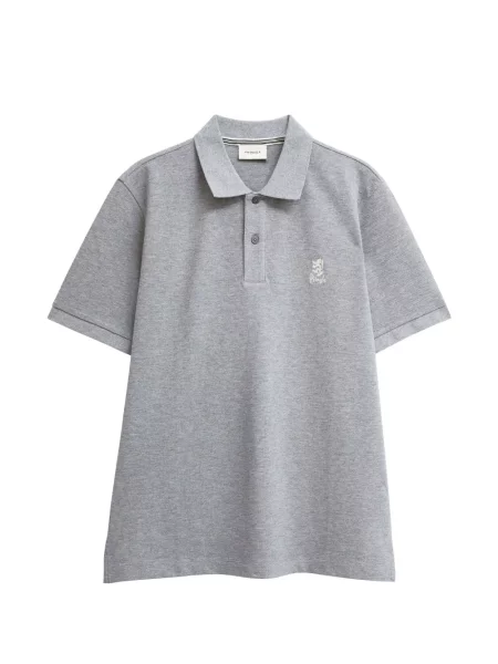 Scurt tricou polo Pringle Of Scotland cu broderie gri