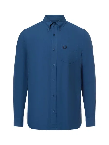 Fred Perry Koszula Mężczyźni Regular Fit jednolity S niebieski