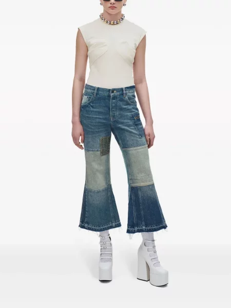 Zkrácené zvonové zvonové džíny Marc Jacobs modré