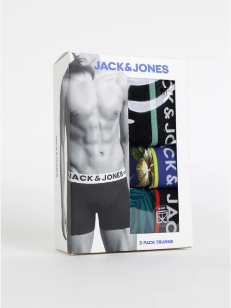 JACK & JONES Boxeri / alb / negru / verde / roșu albastru