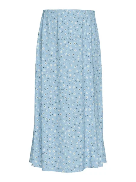 Pieces Fustă midi Nya Albastru celest alb