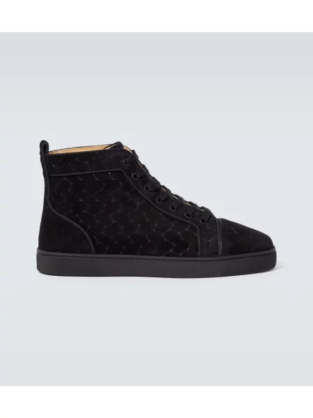 Sneakerși Christian Louboutin din piele de căprioară negru
