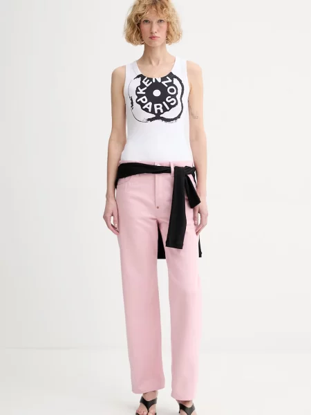 Kenzo blugi straight de damă roz
