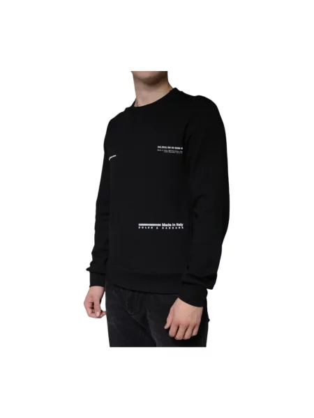 Bluza Dolce And Gabbana z nadrukiem z dekoltem w kształcie litery U czarna
