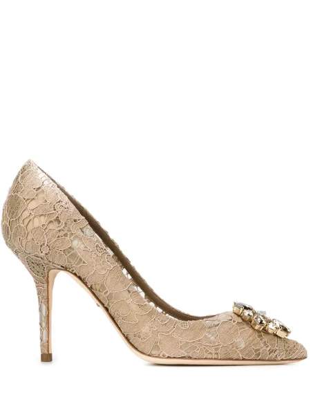 Pantofi cu toc Dolce & Gabbana din dantelă