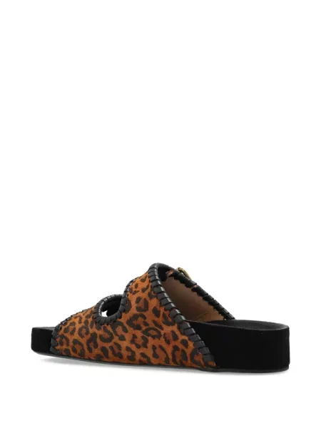 Sandale Isabel Marant cu imagine cu model leopard portocaliu