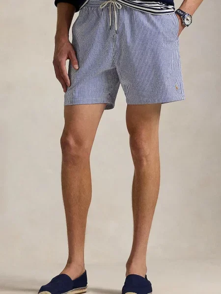 Polo Ralph Lauren Plavecké šortky TRAVELER kráľovská / hnedá / biela modrá