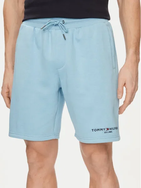 Tommy Hilfiger Pantaloni scurți sport Logo celest albastru