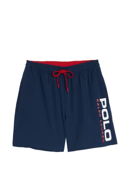 Haftowane сhinosy Polo Ralph Lauren z twillu do biegania niebieskie