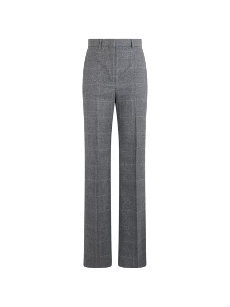 Pantaloni Max Mara în carouri gri