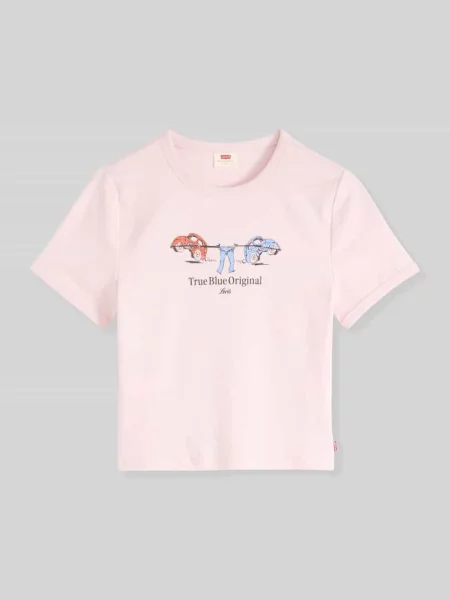 T-shirt w kroju slim fit z mieszanki bawełny Levi's różowa