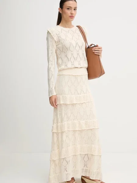 Hoss Intropia spódnica maxi rozkloszowana beżowy