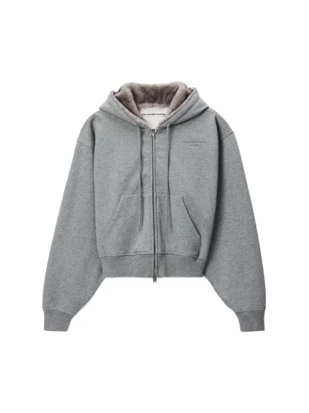 Bluza z kapturem Alexander Wang z kapturem szara