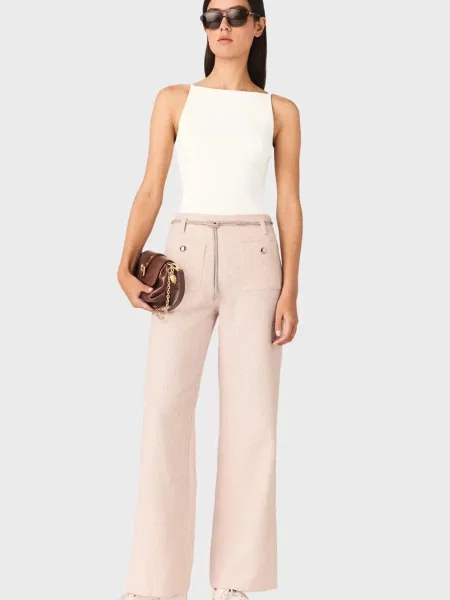 Твідові штани Maje рожеві