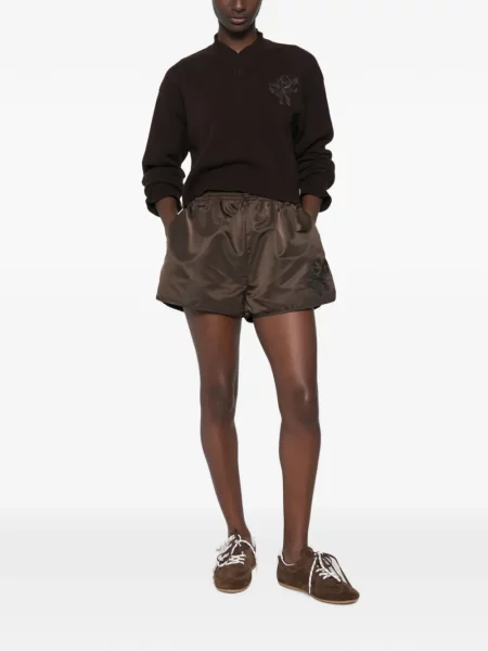 Siuvinėtos šortai Cecilie Bahnsen ruda