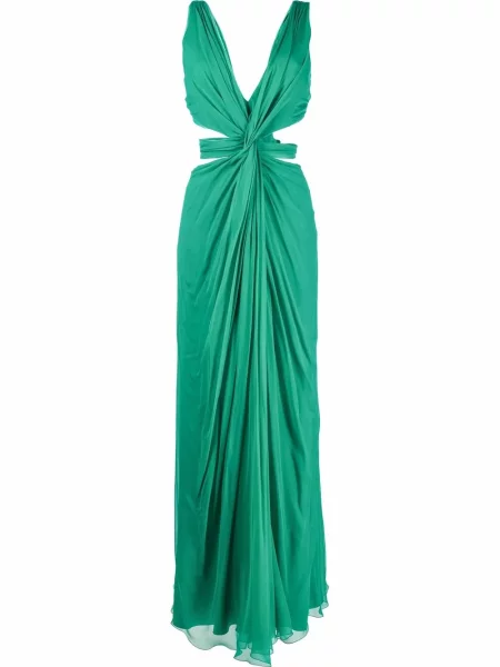 Rochie Alberta Ferretti de mătase verde