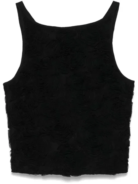 Top Rotate Birger Christensen cu model floral plasă negru