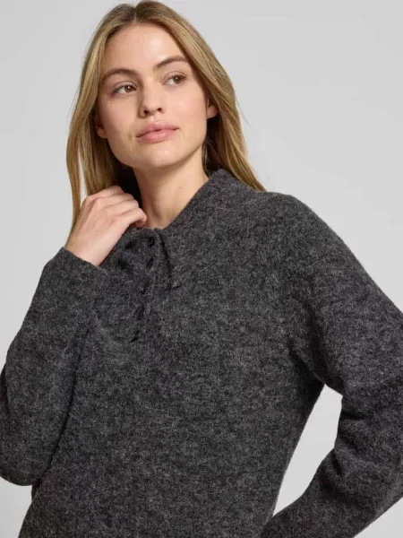 Sweter z dzianiny z mieszanki wełny i alpaki model „alpha” Gestuz