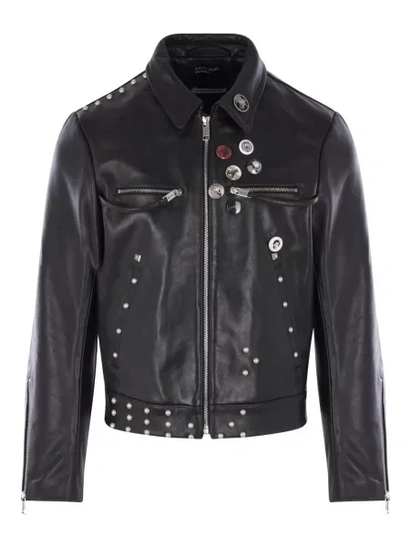 Geanta de piele Enfants Riches Déprimés cu tepi negru