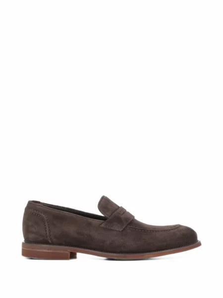 Pantofi loafer Salle De Mode din piele de căprioară maro