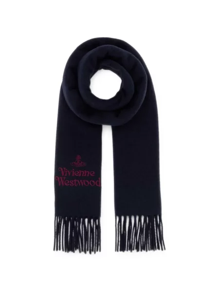 Fular Vivienne Westwood cu broderie albastru