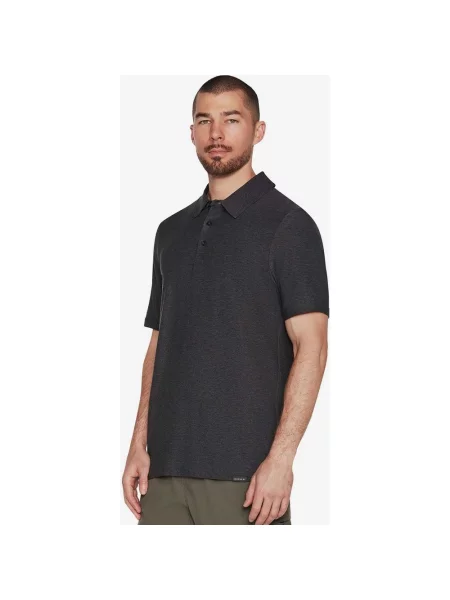 Koszulka polo z krótkim rękawem Skechers GoDri All Day w kolorze ciemnoszarym S szara
