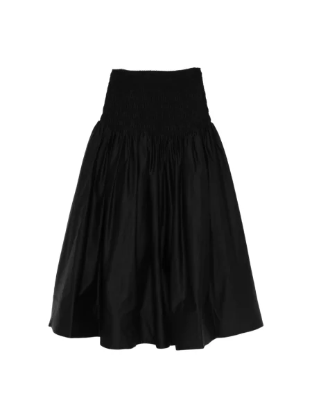 Spódnica midi Self-portrait do kolan czarna