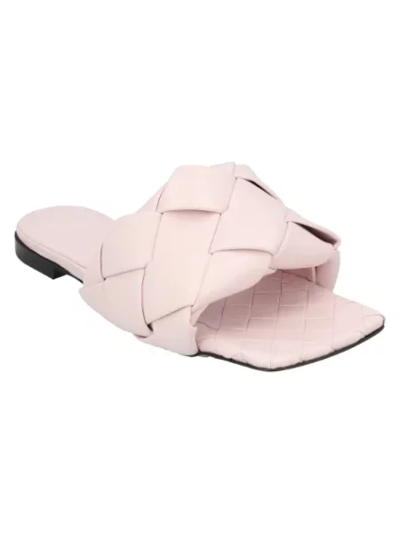 Klapki Bottega Veneta skórzane różowe